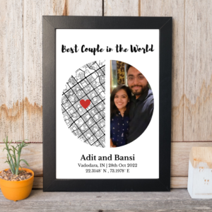 Personalized Gifts Combos Memory Map and Picture Frame